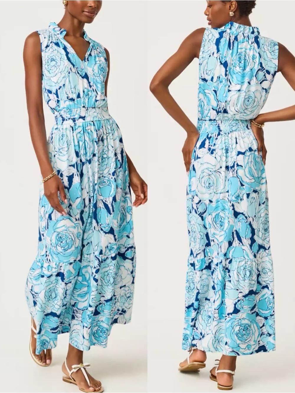 Size XL NWT Lilly Pulitzer Amiria Maxi Dress in Capri Blue Rosanna